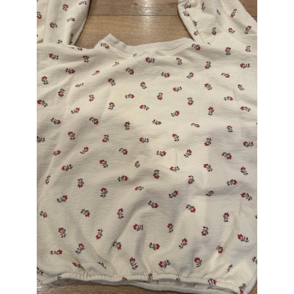 Girls Rylee + Cru Matching Set 6/7 Y Beige Red Floral - Picture 3 of 7
